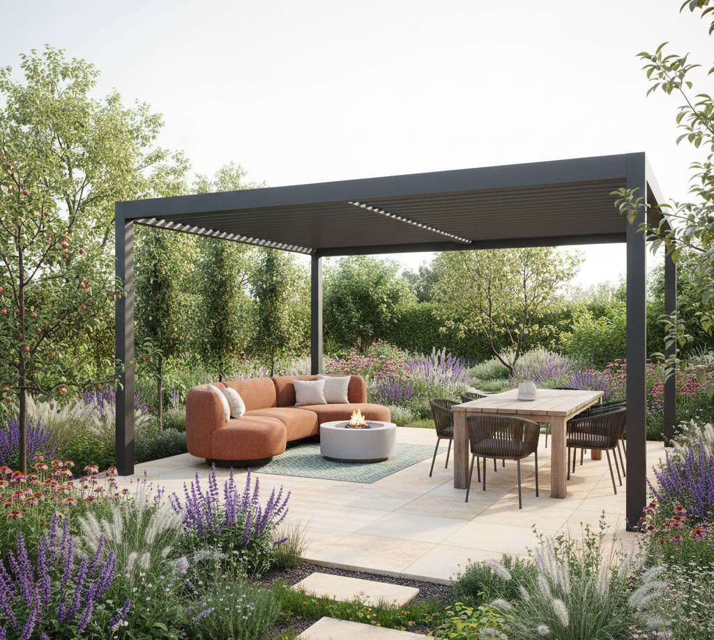Pergola ogrodowa aluminiowa, wolnostojąca i przyścienna